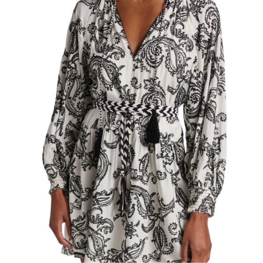 Alice + Olivia Lilian Embroidered Black & White Dress